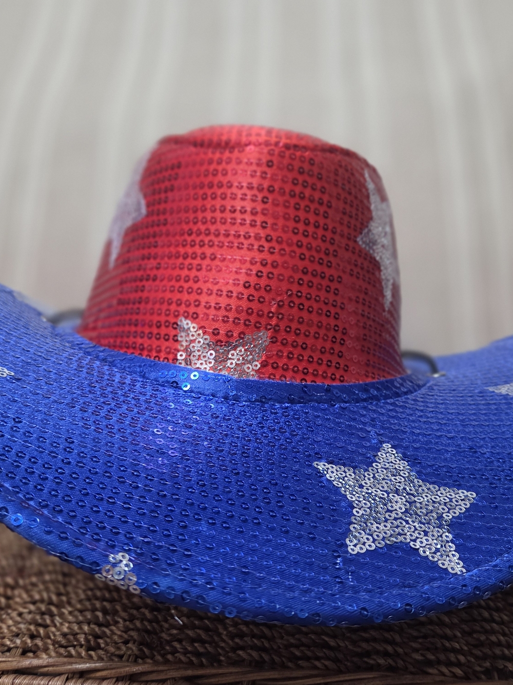 Beistle Fabric Sequined Patriotic Cowboy Hat